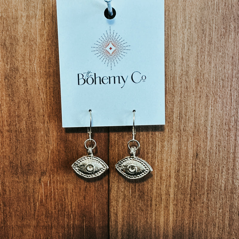 Brass Evil Eye Earrings