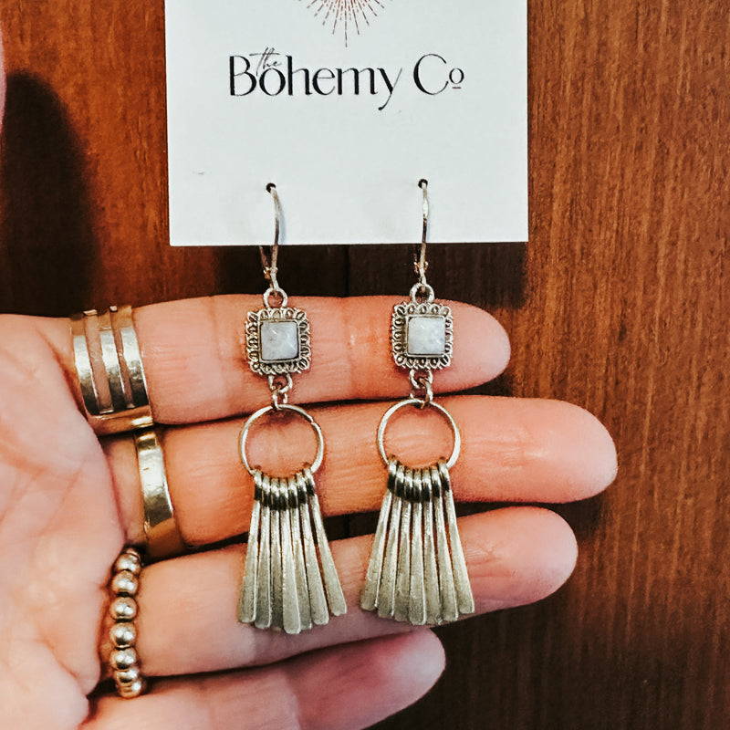 Moonstone Fringe Earrings