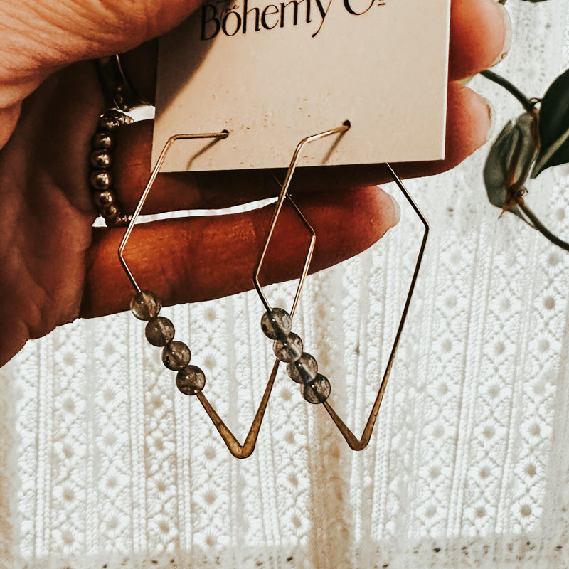 Lozenge Labradorite Earrings