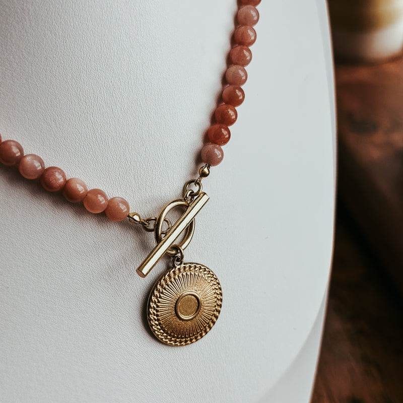 Sunstone Toggle Clasp Necklace
