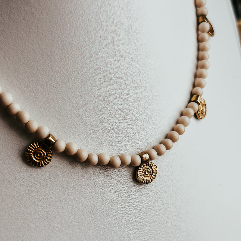 Fossil Sun Charm Necklace