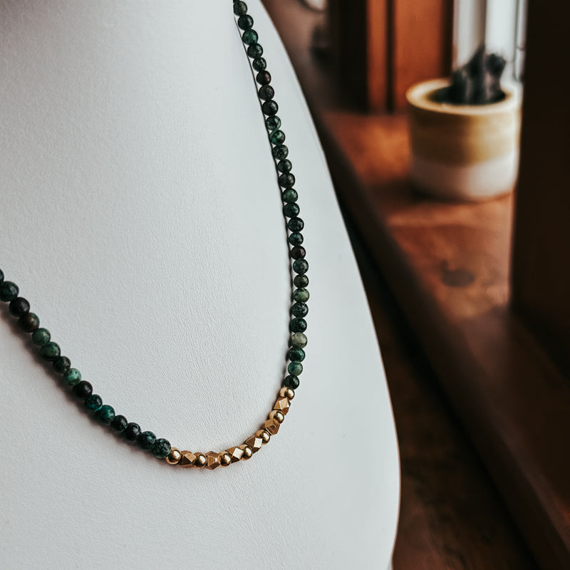 African Turquoise minimalist Necklace