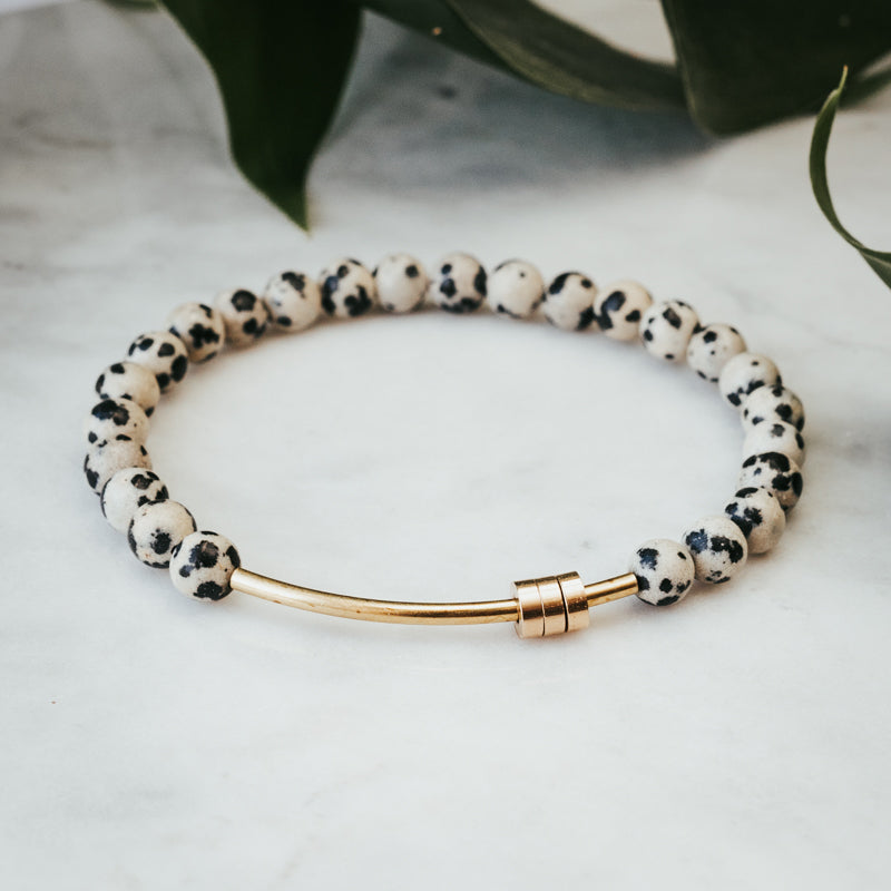Fidget Dalmatian Jasper Bracelet