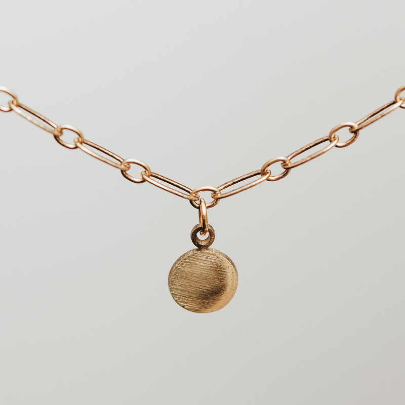 Boho Brass Disc Necklace