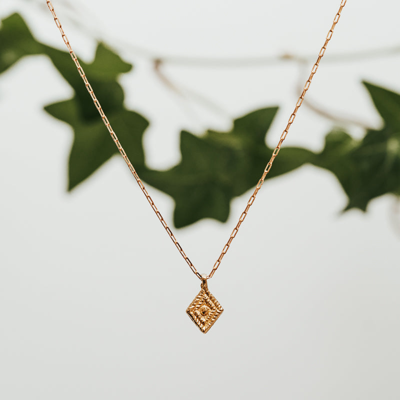 Petite Lozenge Brass Necklace