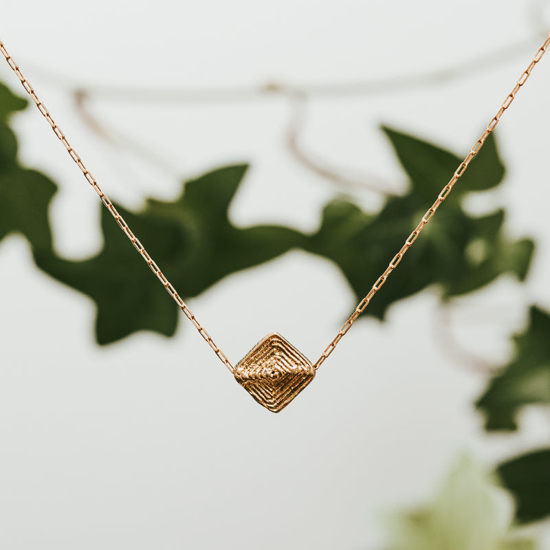 Lozenge Chocker Brass Necklace