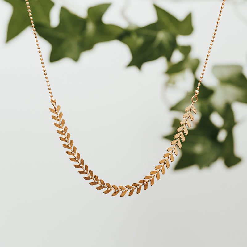 Chevron Brass Necklace