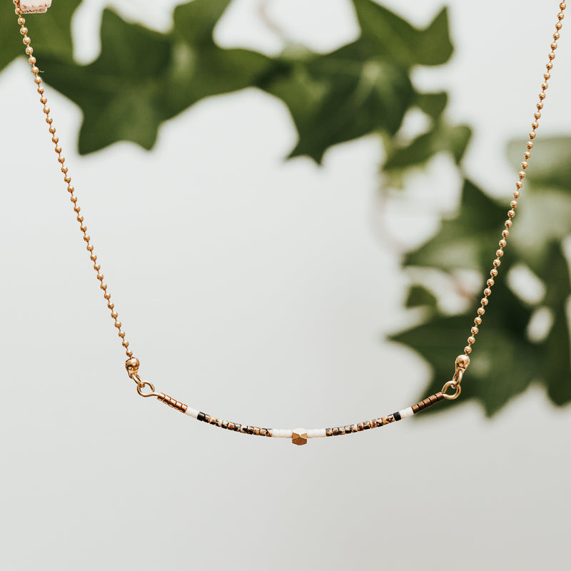 Bohemy Seed Bead Bar Necklace