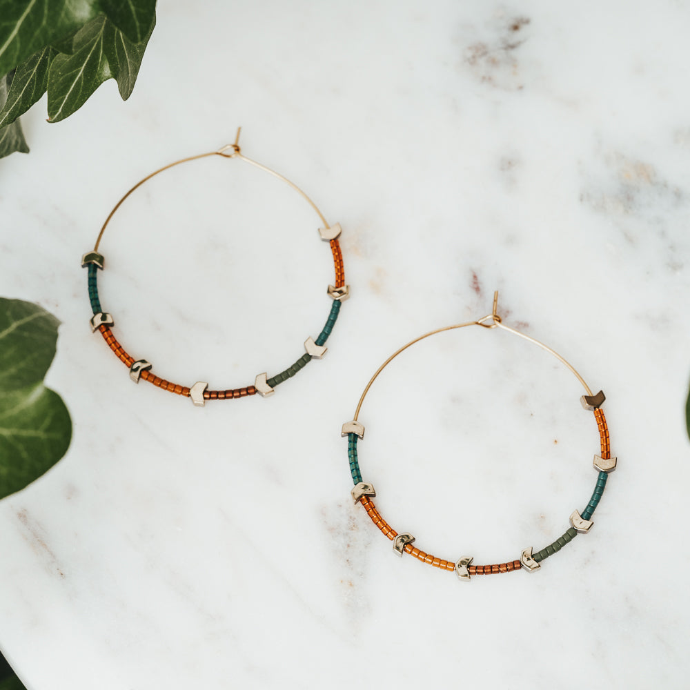 Multi Chevron Hoop Earrings