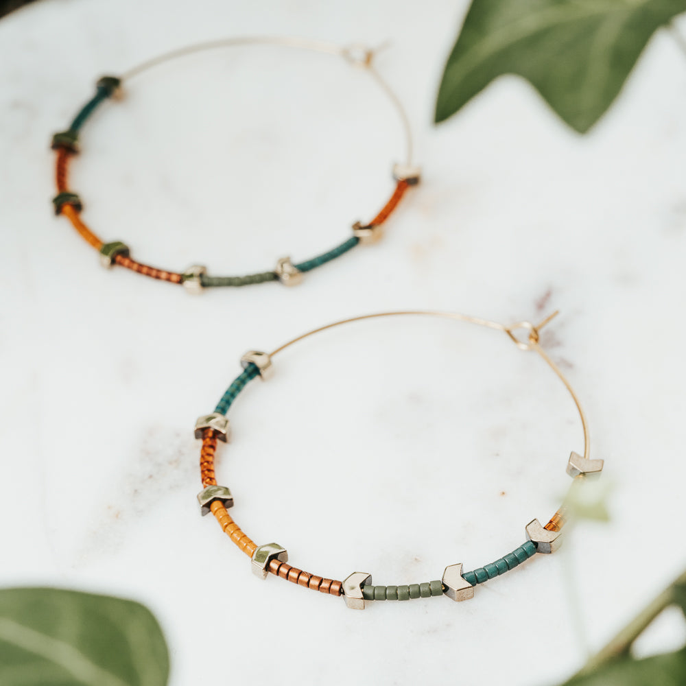 Multi Chevron Hoop Earrings