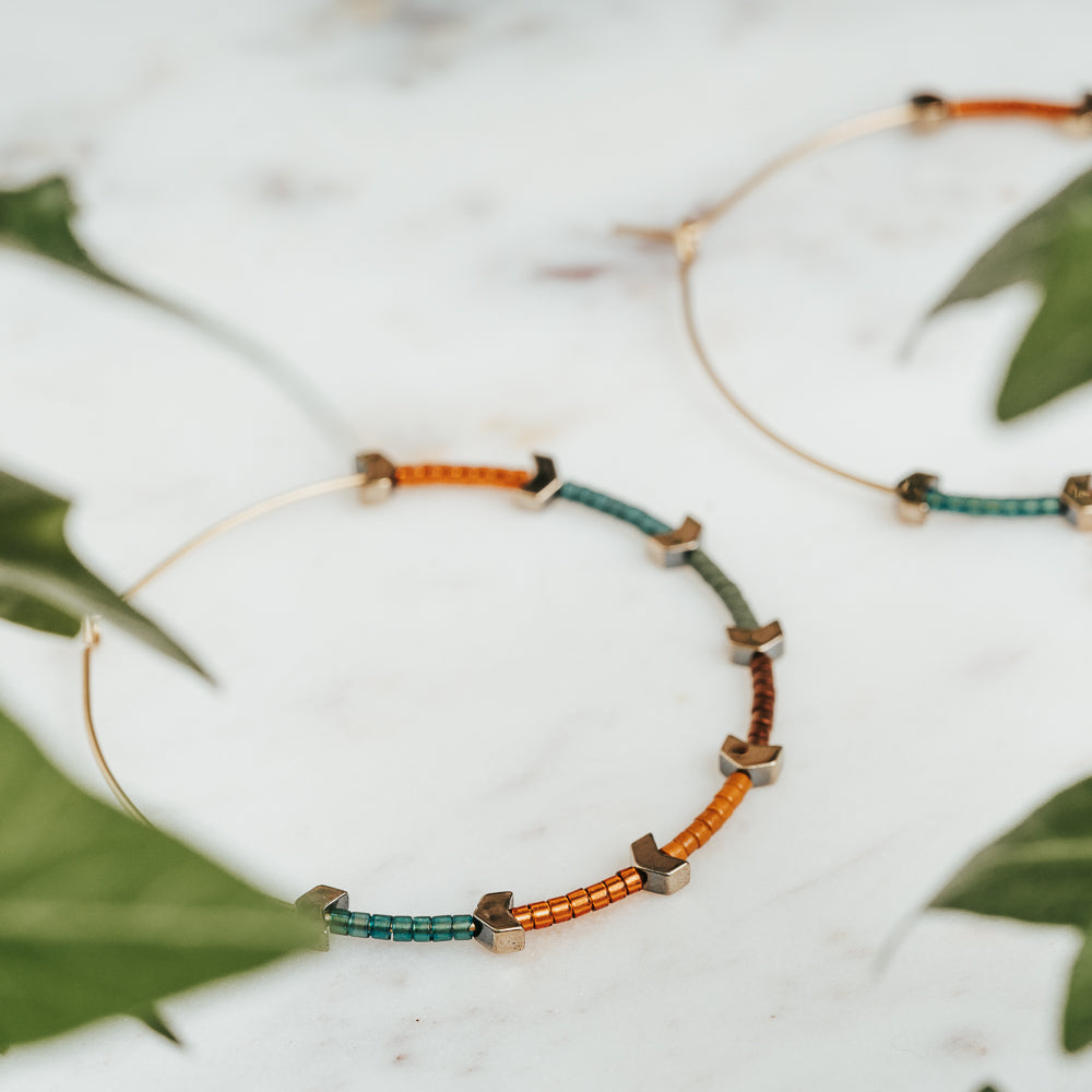 Multi Chevron Hoop Earrings