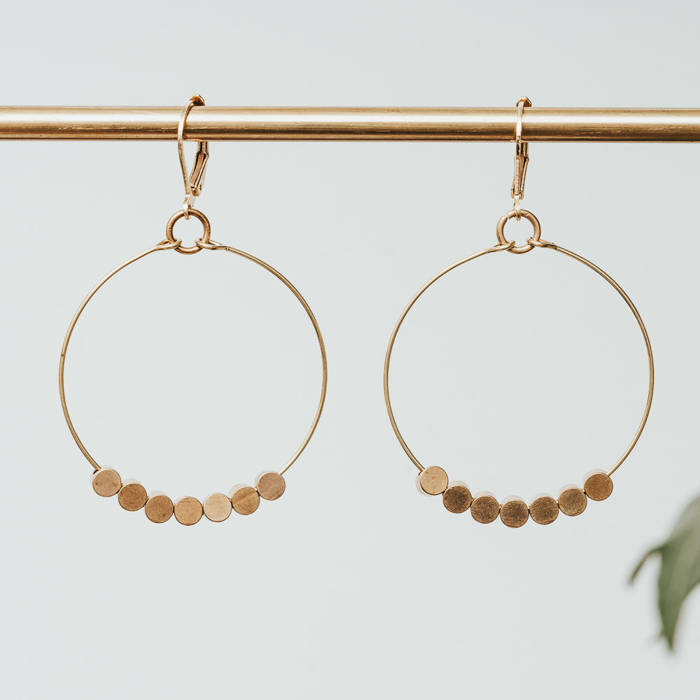 Brass Circle Hoop Earrings