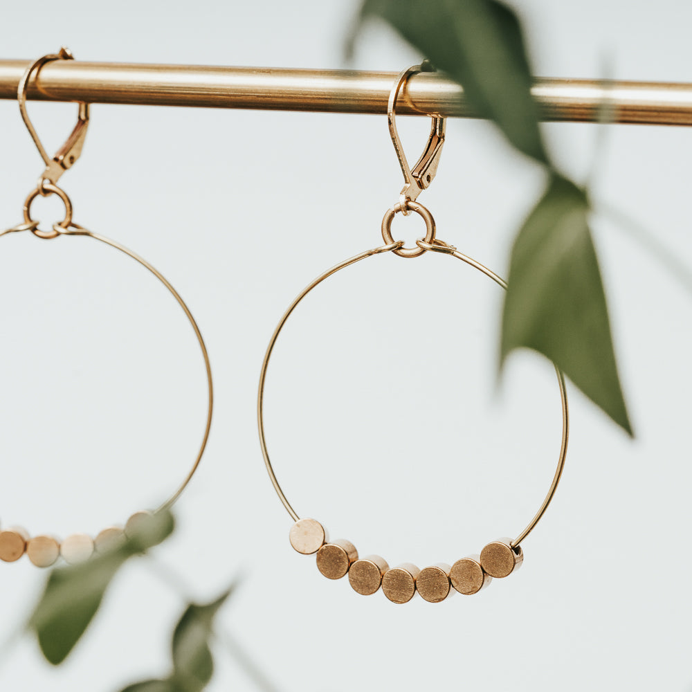 Brass Circle Hoop Earrings