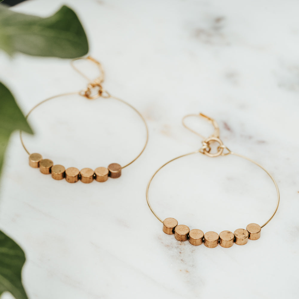 Brass Circle Hoop Earrings
