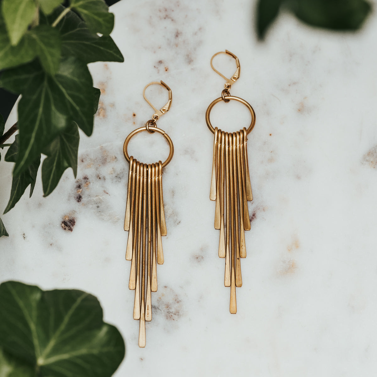 Simple Brass Fringe Earrings