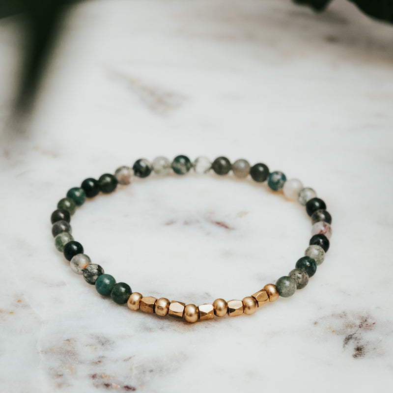 Moss Agate Gemstone Bracelet
