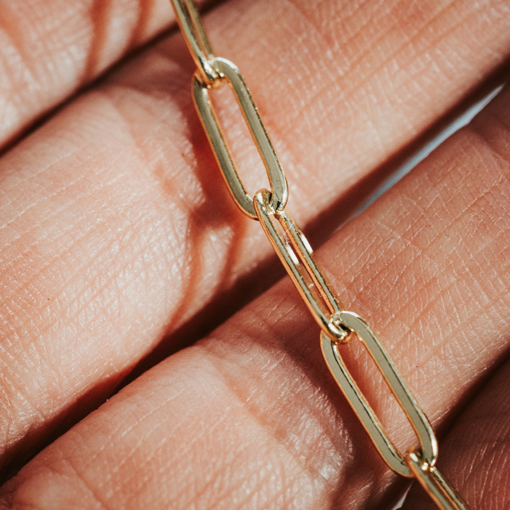 Paperclip Gold Plated Chain Bracelet with Magnet Clasp