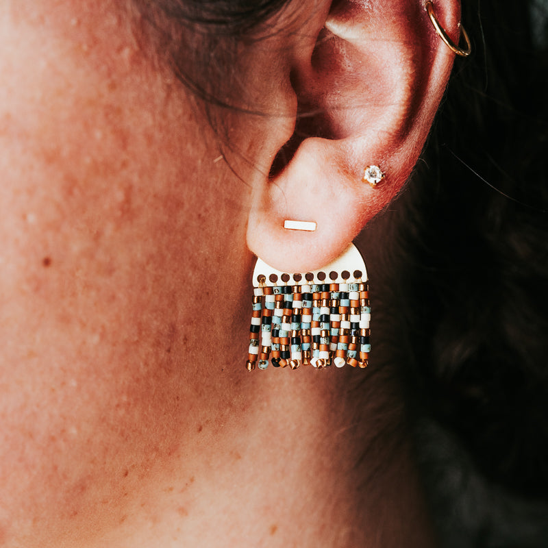 Desert Drop | Beaded Jacket Earrings