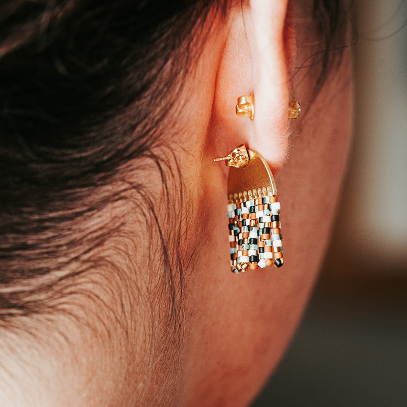 Desert Drop | Beaded Jacket Earrings