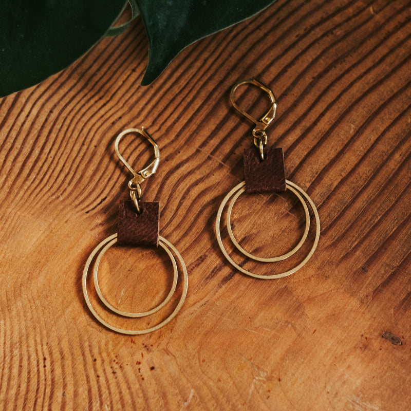 Brass & Hide Petite Hoops Earrings