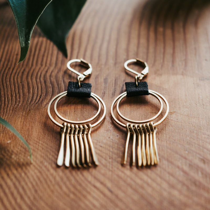 Brass & Hide Petite Hoop Fringes