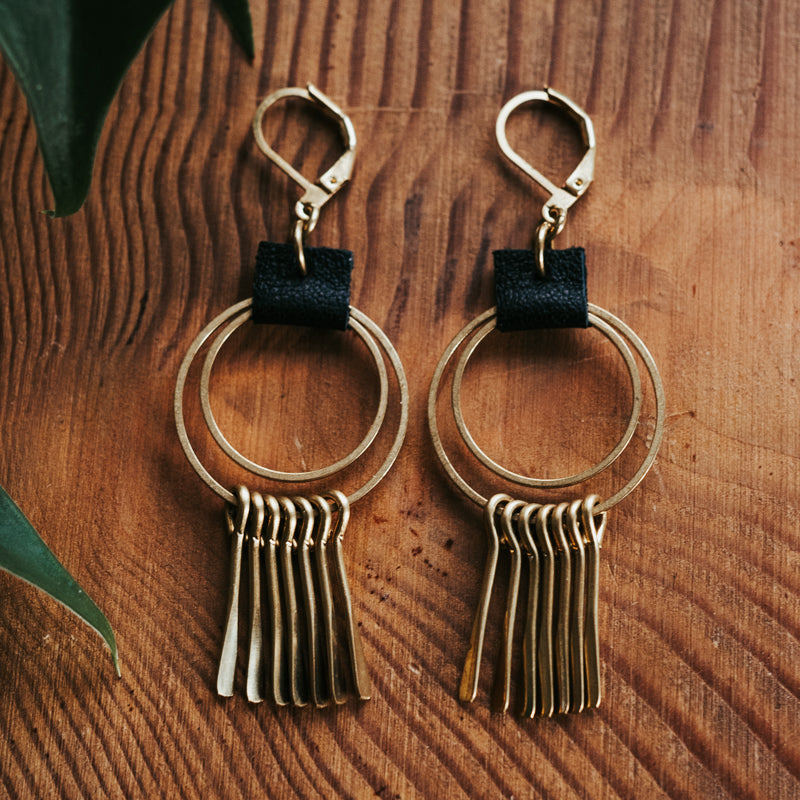 Brass & Hide Petite Hoop Fringes