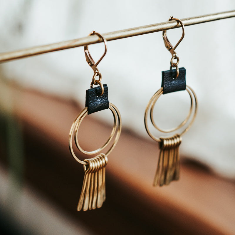 Brass & Hide Petite Hoop Fringes