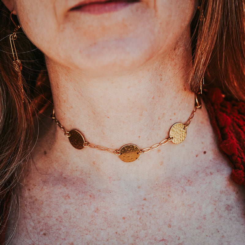 Gypsy Sun | Brass Choker Necklace