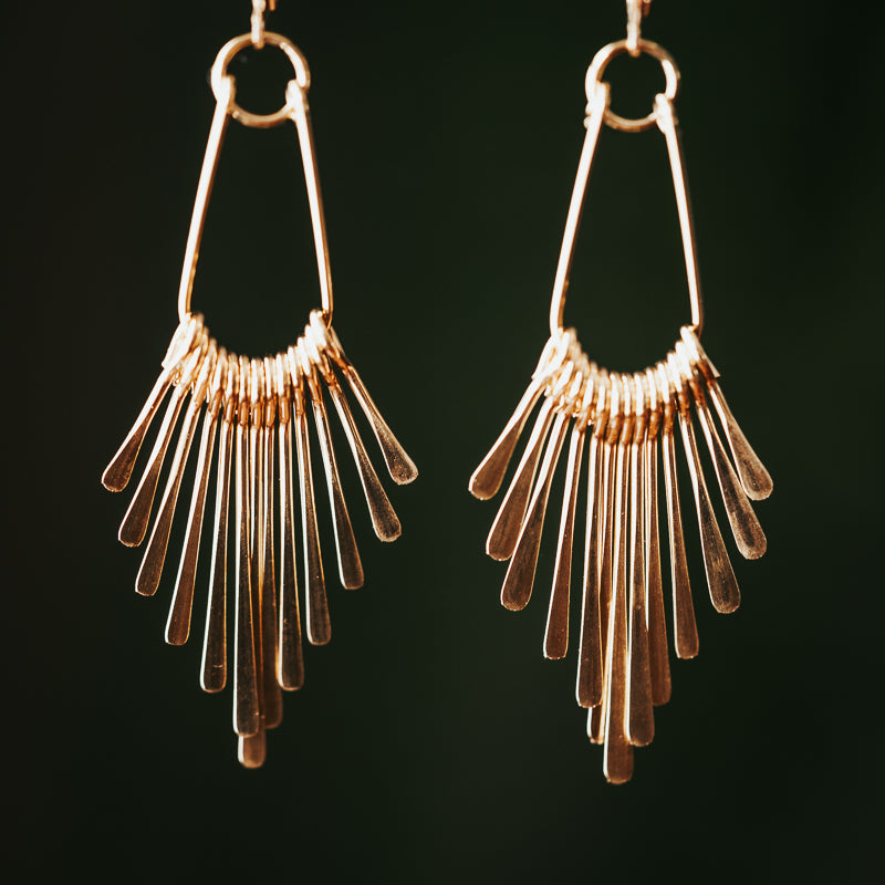 Wildline | Brass Fringe Earrings
