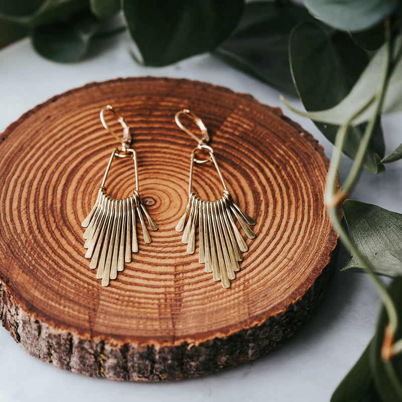 Wildline | Brass Fringe Earrings