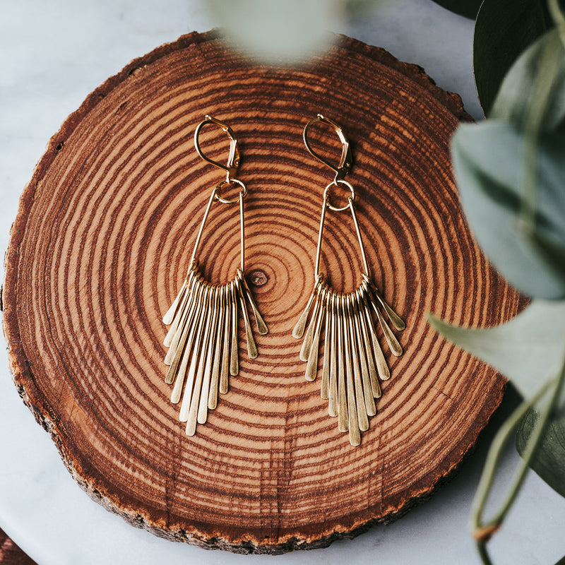 Wildline | Brass Fringe Earrings