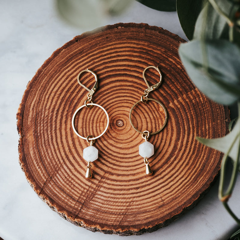 Cutie Hoops | Moonstone Hoop Earrings