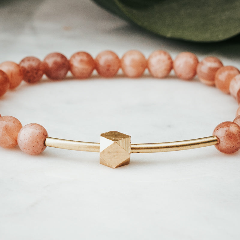 Fidget Geo Gemstone Bracelet | Sunstone