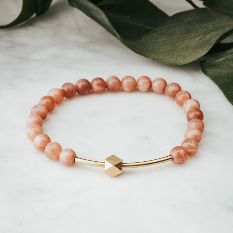 Fidget Geo Gemstone Bracelet | Sunstone