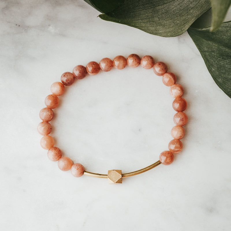 Fidget Geo Gemstone Bracelet | Sunstone