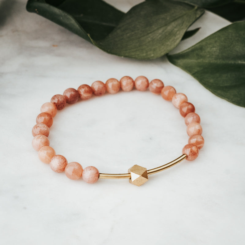 Fidget Geo Gemstone Bracelet | Sunstone