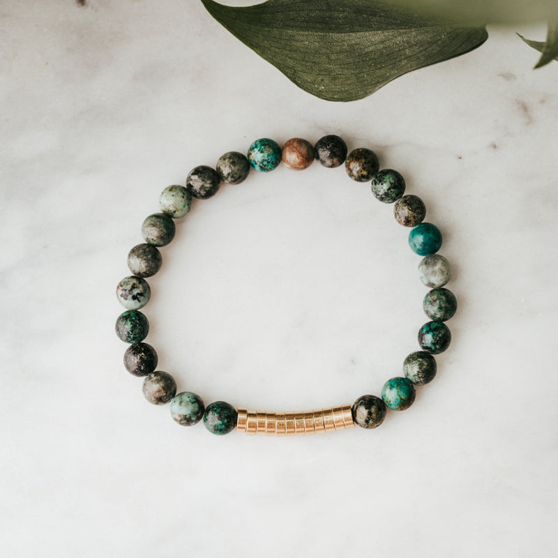 Brass Disc Gemstone Bracelet