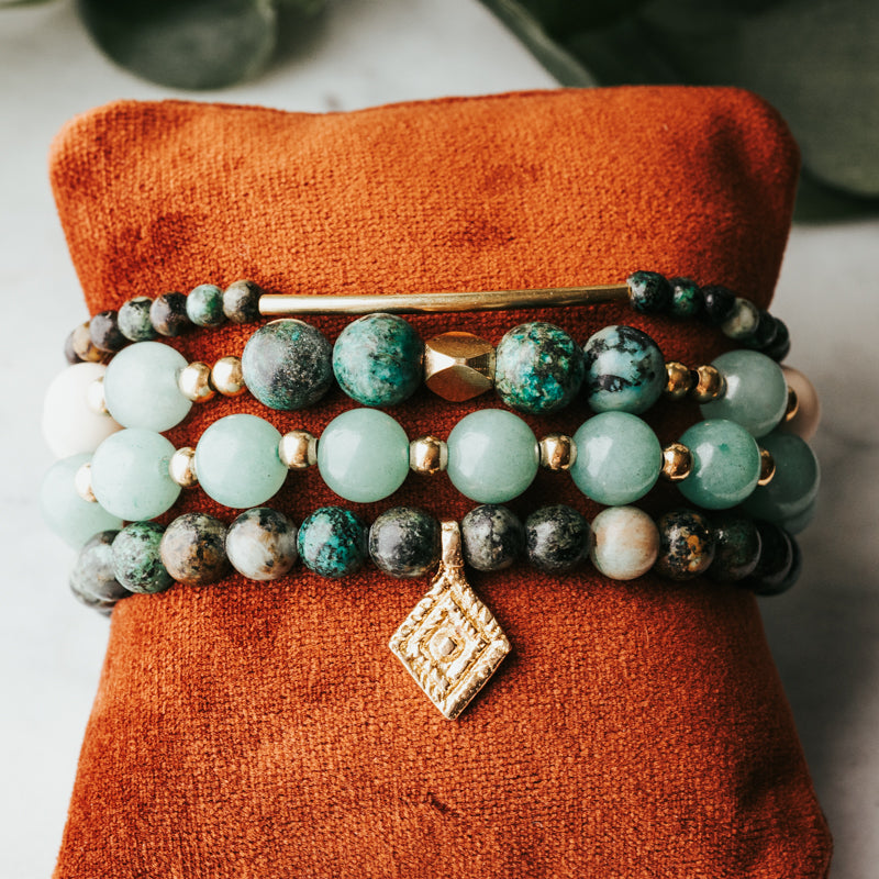 African Turquoise Bar Bracelet