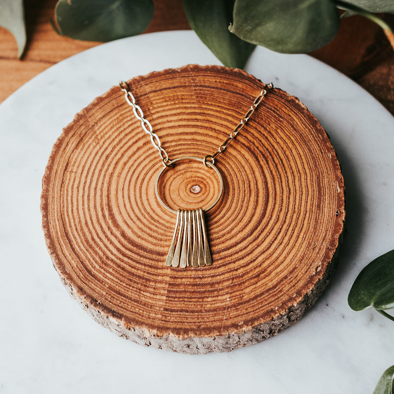 Full Circle | Brass Fringe Necklace