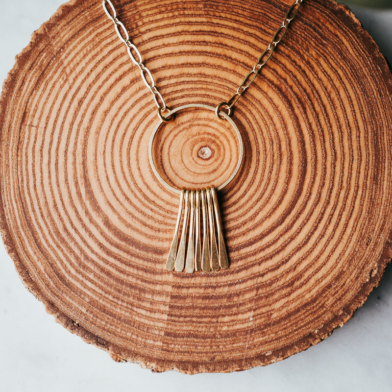 Full Circle | Brass Fringe Necklace