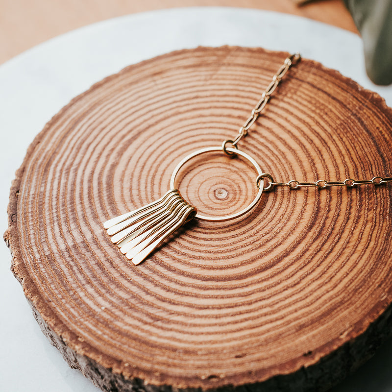 Full Circle | Brass Fringe Necklace