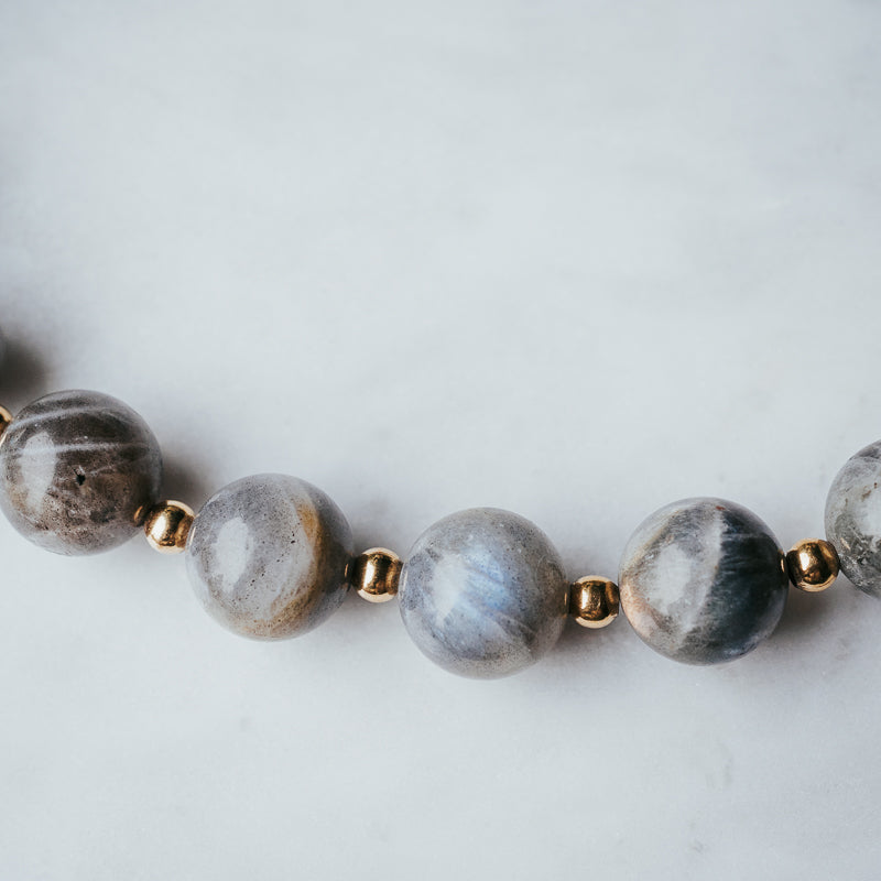 The Chunky Gem Stacker | Labradorite Gemstone Necklace