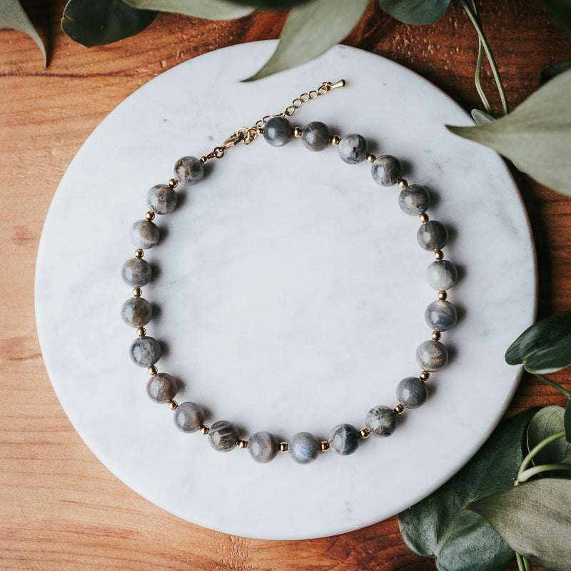 The Chunky Gem Stacker | Labradorite Gemstone Necklace