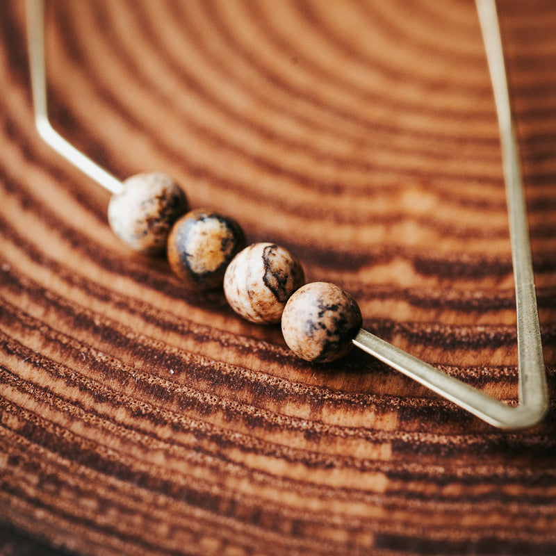 Lozenge Hoops | Picture Jasper Minimalist Earrings