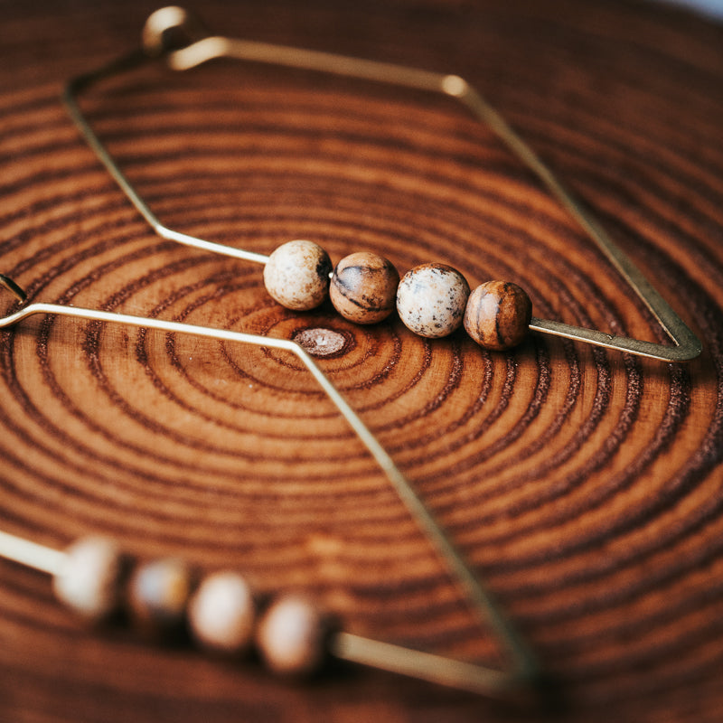 Lozenge Hoops | Picture Jasper Minimalist Earrings
