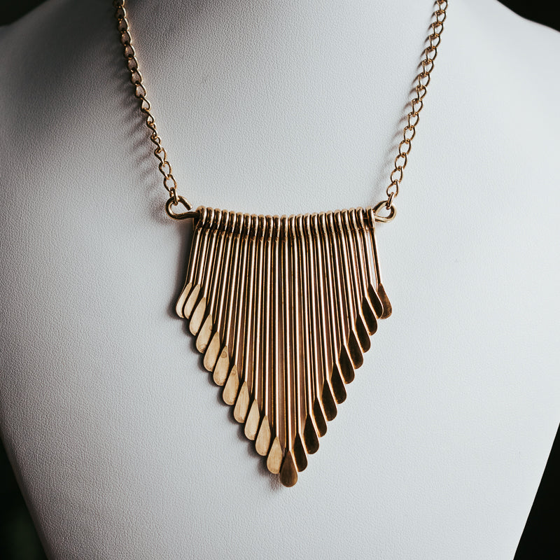 The Rockstar | Brass Fringe Necklace