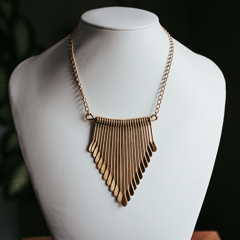 The Rockstar | Brass Fringe Necklace