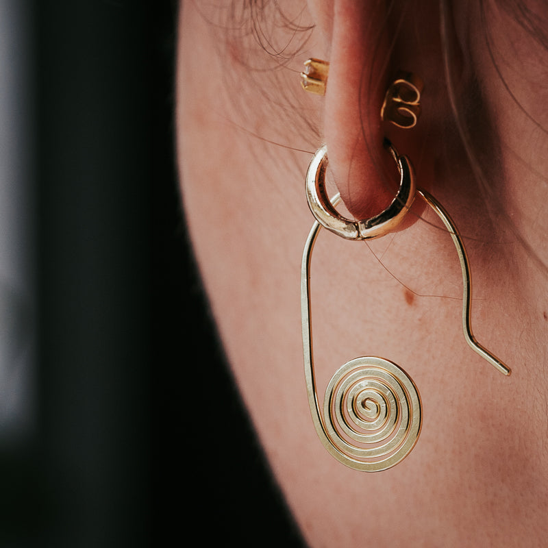 Brass Spiral Nica Earrings