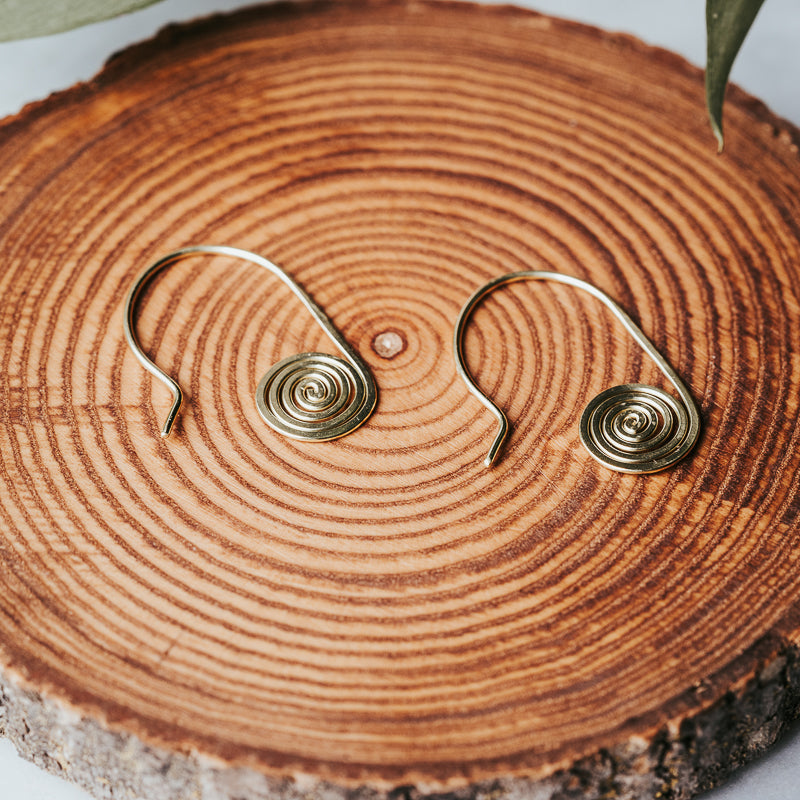 Brass Spiral Nica Earrings
