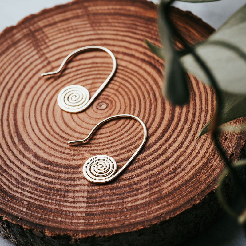 Brass Spiral Nica Earrings